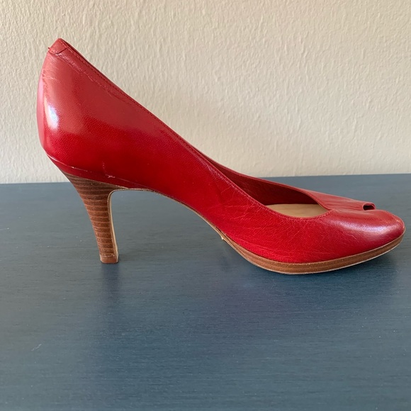 RED Cole Haan Peep Toe Pumps - Picture 6 of 7